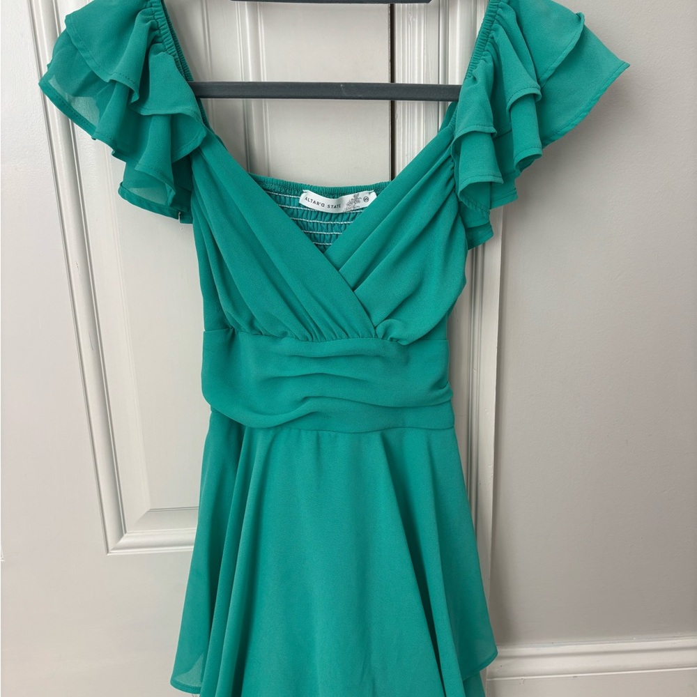 Altar'd State Vibrant Teal Dress